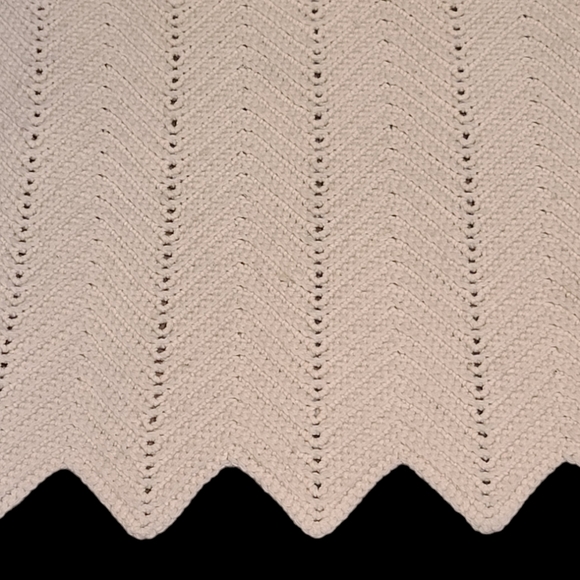 Off White Crocheted Afghan - Picture 3 of 7